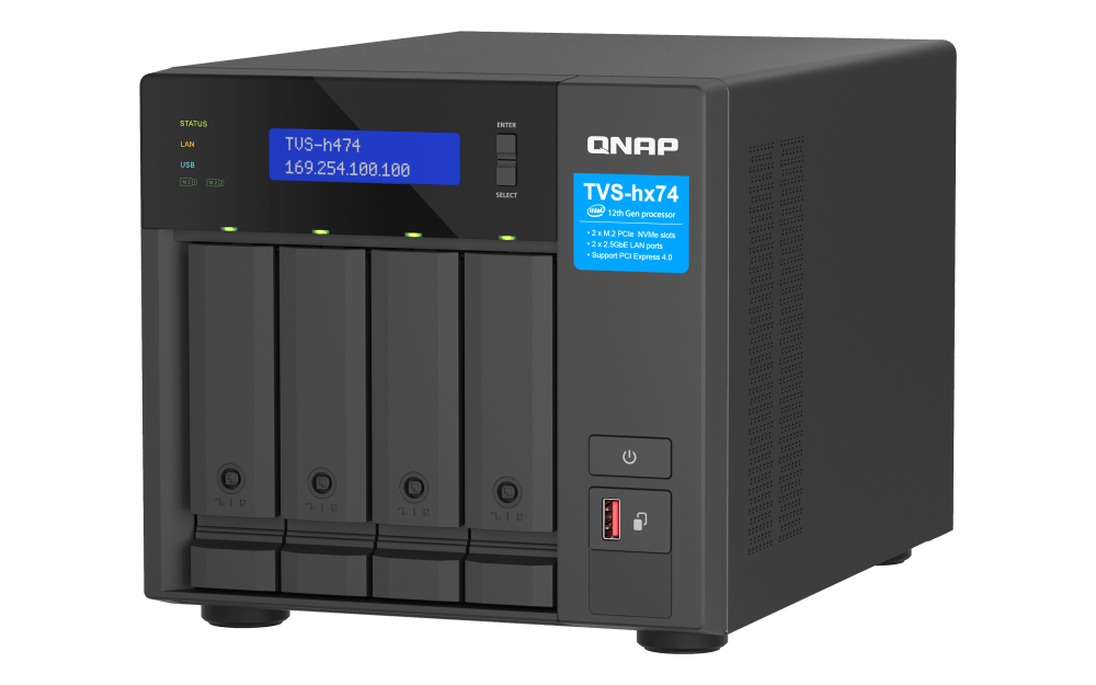 QNAP TVS-h474 4-Bay 2.5G/10G Tower NAS - ACE Peripherals