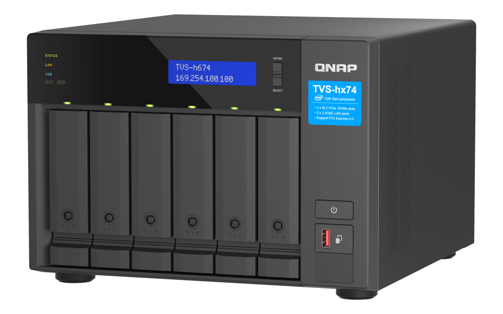 QNAP TVS-h674 6-Bay 2.5G/10G Tower NAS - ACE Peripherals