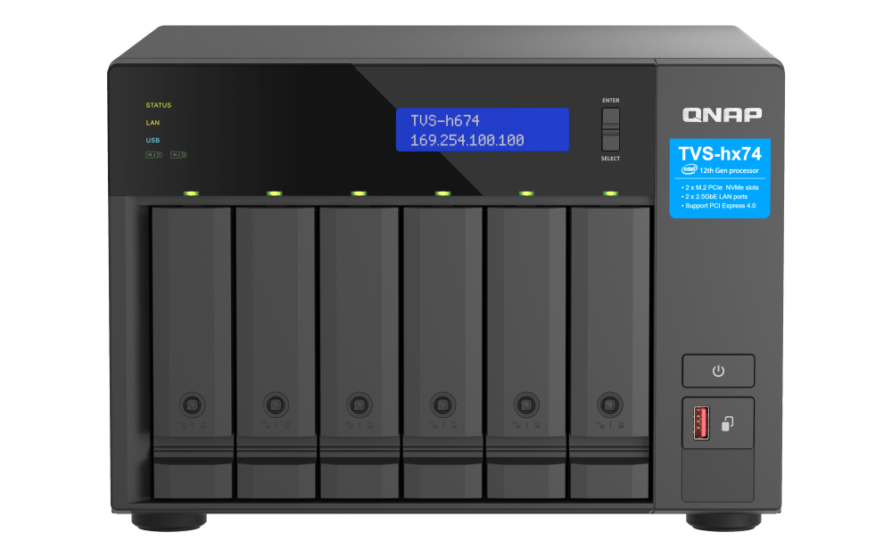 QNAP TVS-h674 6-Bay 2.5G/10G Tower NAS - ACE Peripherals