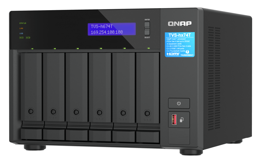 QNAP TVS-h674T 6-Bay Thunderbolt Tower NAS - ACE Peripherals