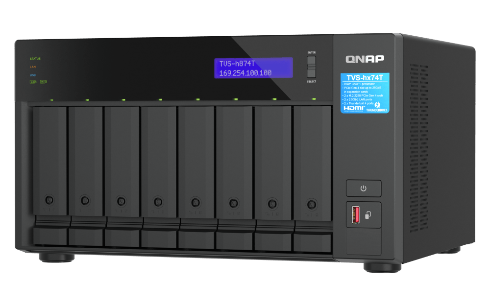 QNAP TVS-h874T 8-Bay Thunderbolt Tower NAS - ACE Peripherals