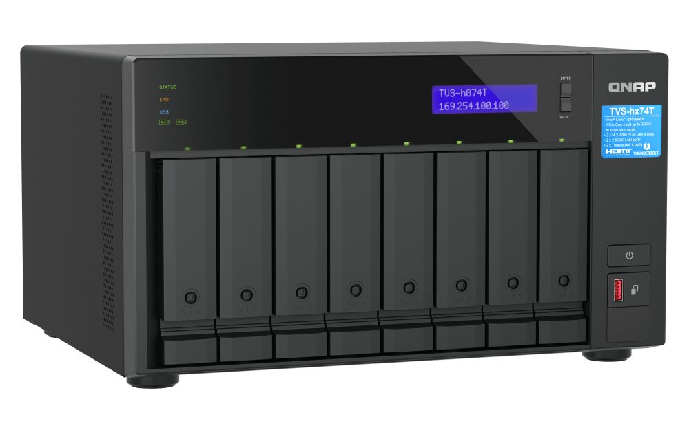 QNAP TVS-h874T 8-Bay Thunderbolt Tower NAS - ACE Peripherals