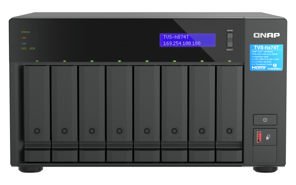 QNAP TVS-h874T 8-Bay Thunderbolt Tower NAS - ACE Peripherals