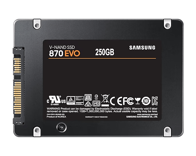 Samsung 870 EVO SATA 2.5-inch SSD 250GB, manufacturer product view