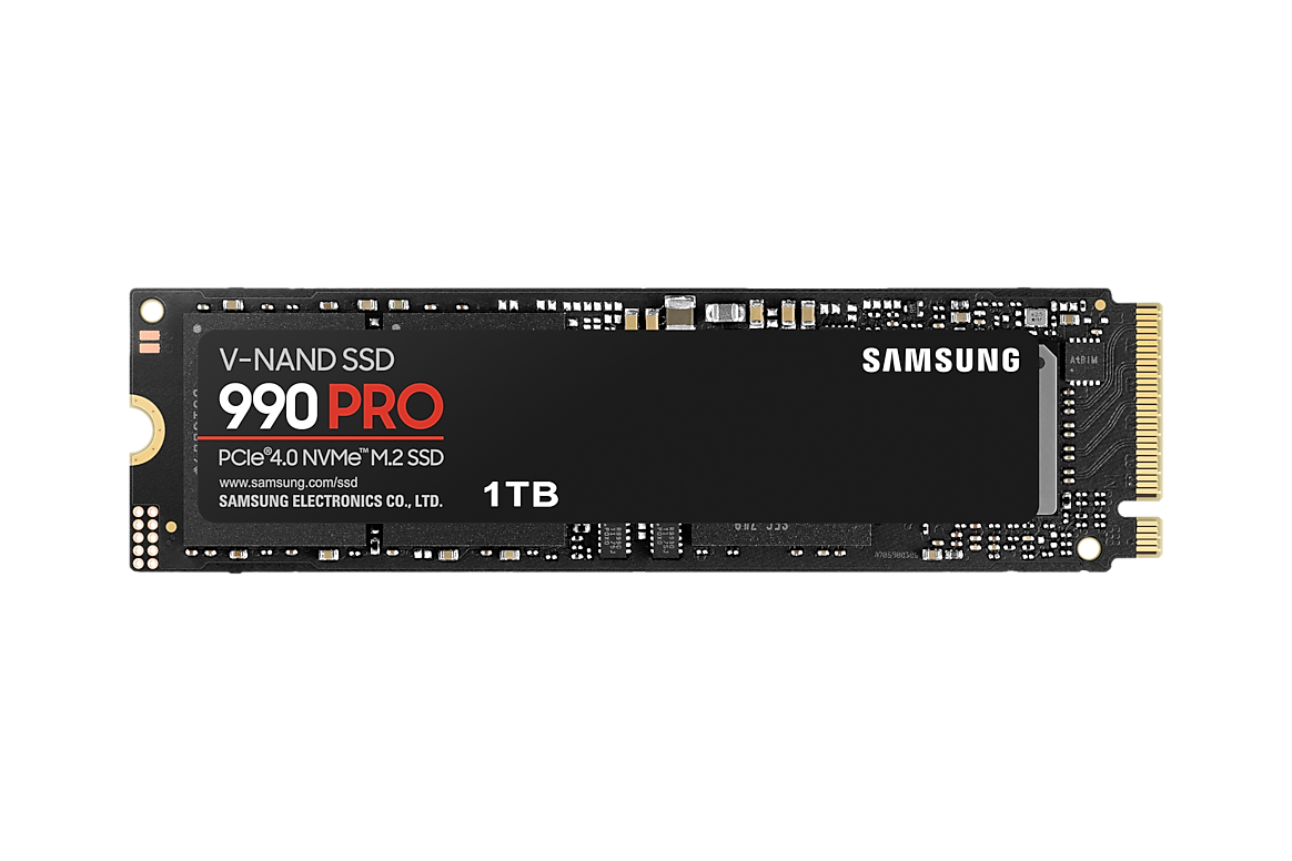 Samsung 990 PRO 1TB bare M.2 NVMe SSD front