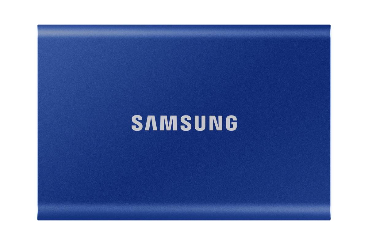 Samsung T7 Blue portable SSD front