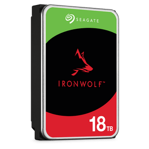 Seagate IronWolf 18TB NAS hard drive angled view