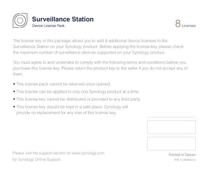 Synology 1/4/8-Channel Surveillance Device License Pack - ACE Peripherals