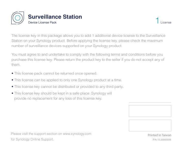 Synology 1/4/8-Channel Surveillance Device License Pack - ACE Peripherals