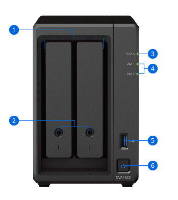 Synology DVA1622 2-Bay Deep Learning Tower NVR - ACE Peripherals