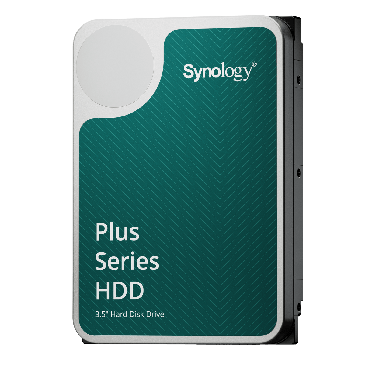 Synology Plus Series NAS hard drive angled family view without a capacity label