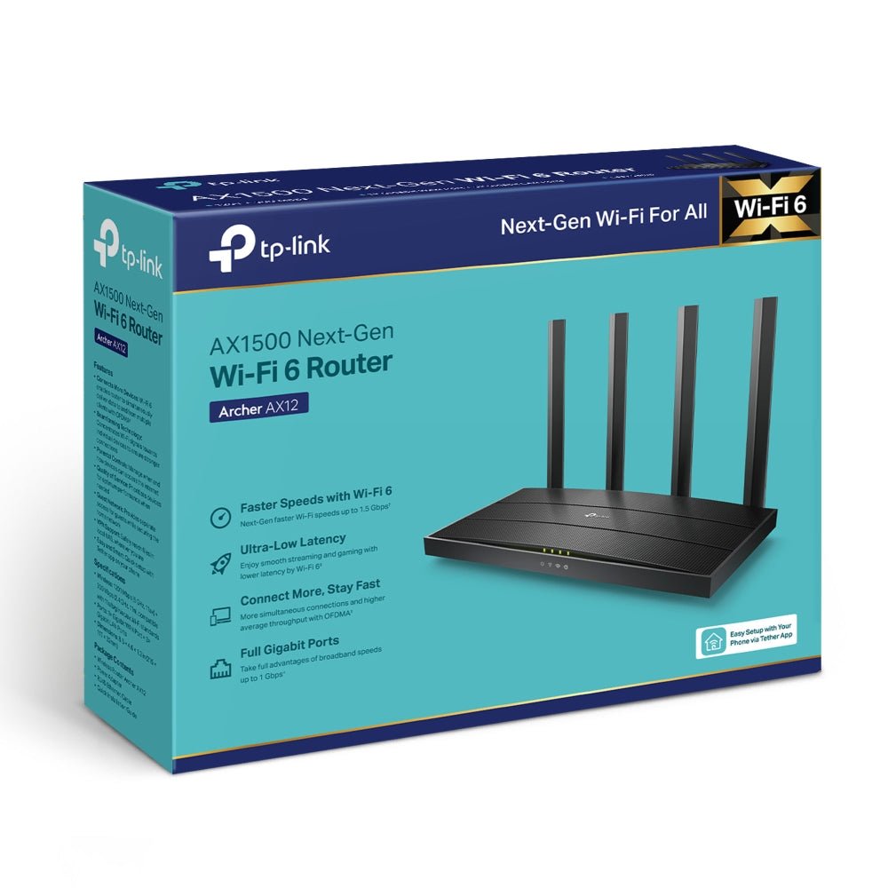 TP-Link Archer AX12 AX1500 Wi-Fi 6 Router - ACE Peripherals