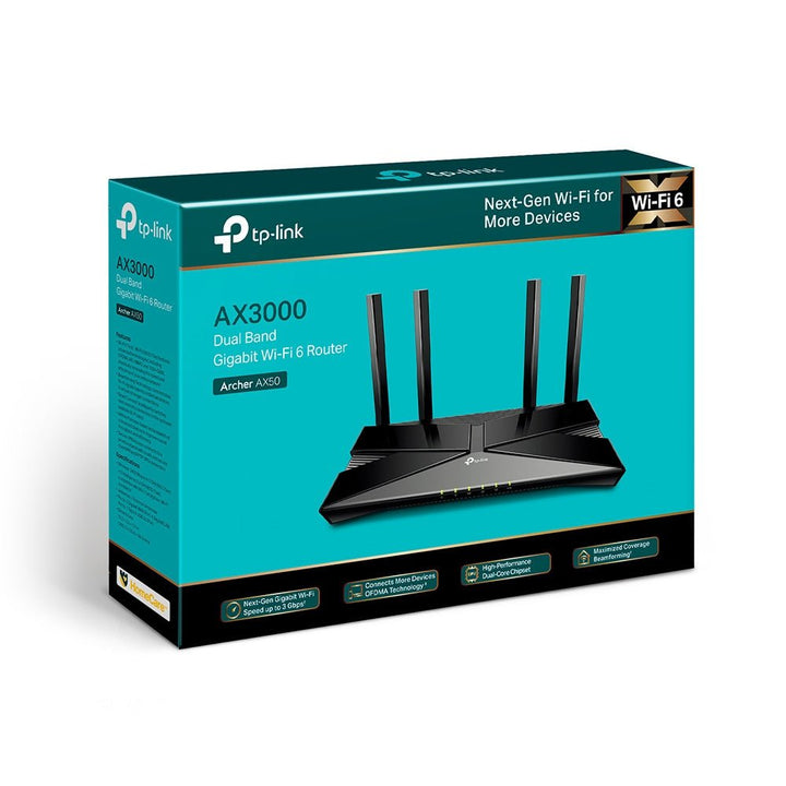 TP-Link Archer AX50 AX3000 Dual Band Gigabit Wi-Fi 6 Router - ACE Peripherals