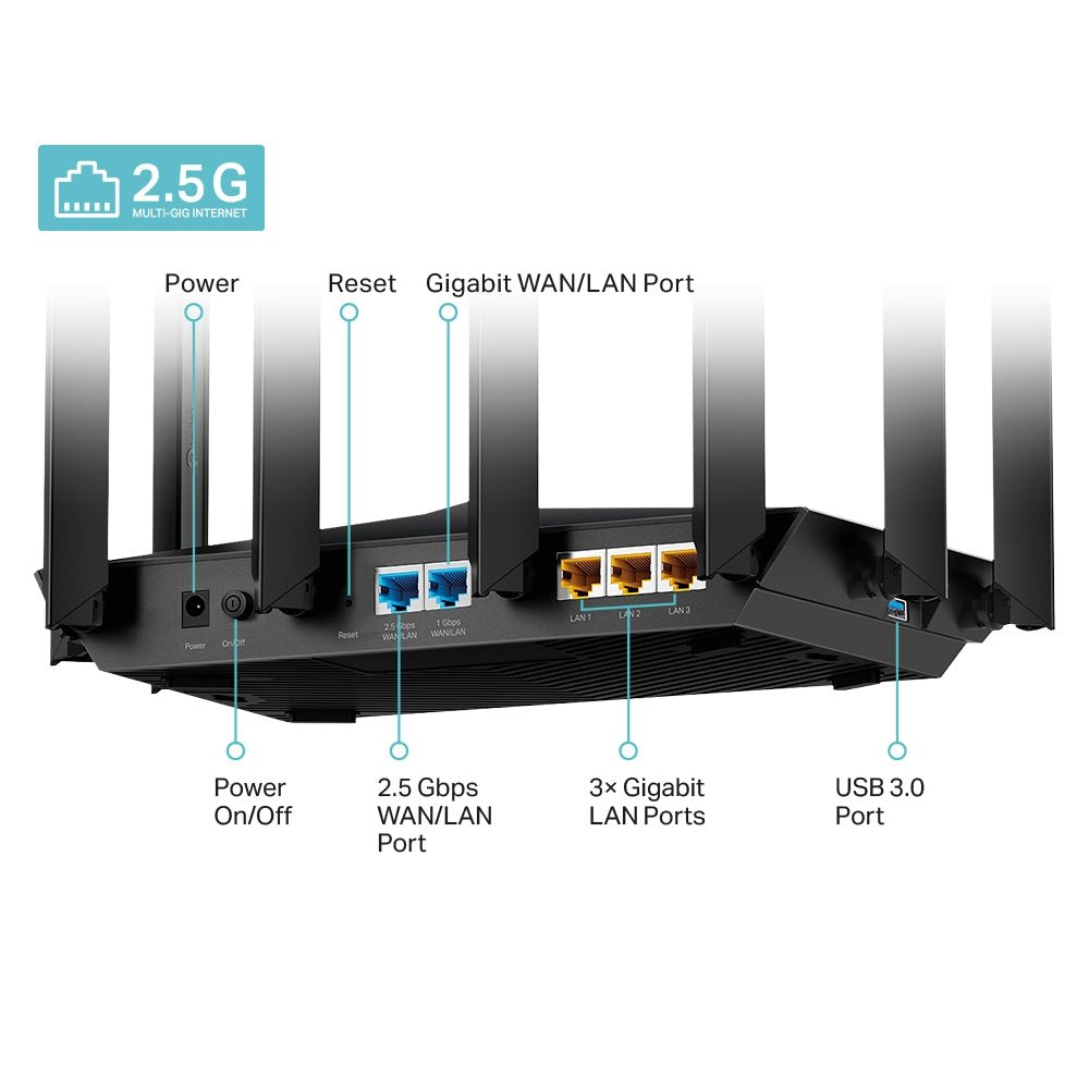 TP-Link Archer AX80 AX6000 8-Stream Wi-Fi 6 Router with 2.5G Port - ACE Peripherals