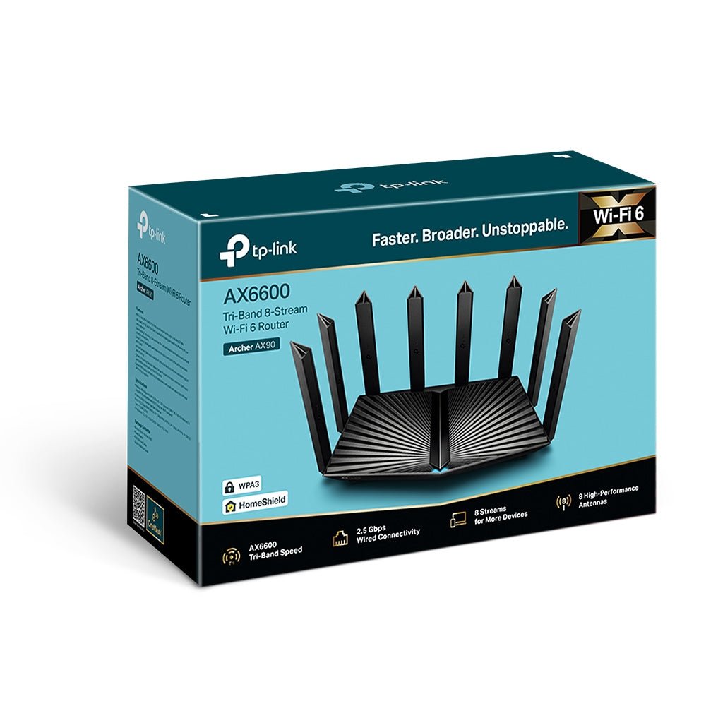 TP-Link Archer AX90 AX6600 Tri-Band Gigabit Wi-Fi 6 Router - ACE Peripherals
