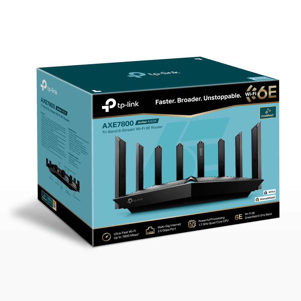 TP-Link Archer AXE95 AXE7800 Tri-Band Wi-Fi 6E Router - ACE Peripherals