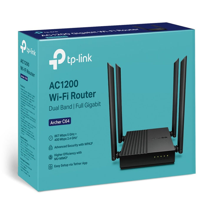TP-Link Archer C64 AC1200 Wireless MU-MIMO WiFi Router - ACE Peripherals
