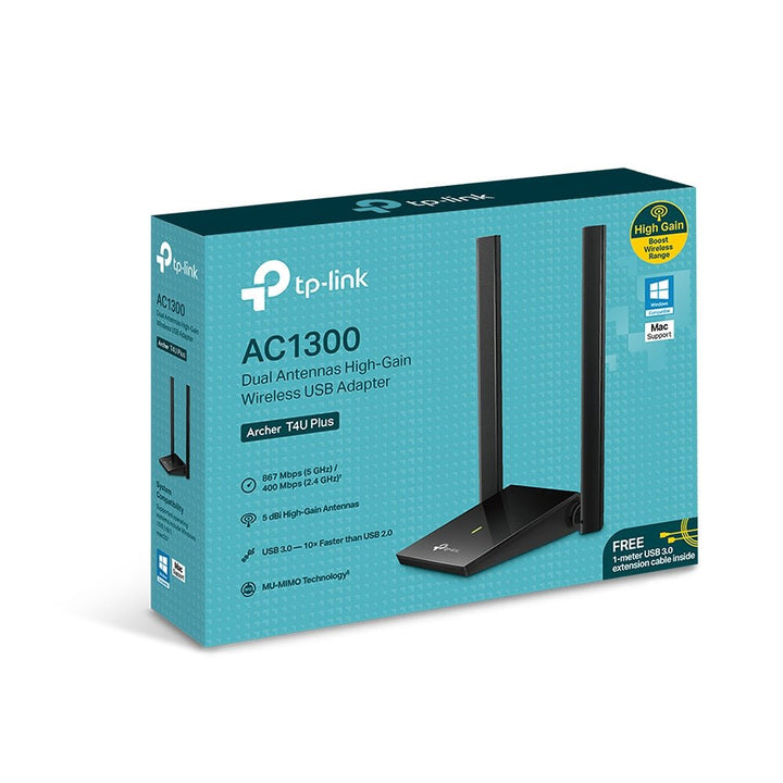 TP-Link Archer T4U Plus AC1300 Dual Antennas High-Gain Wireless USB Adapter - ACE Peripherals