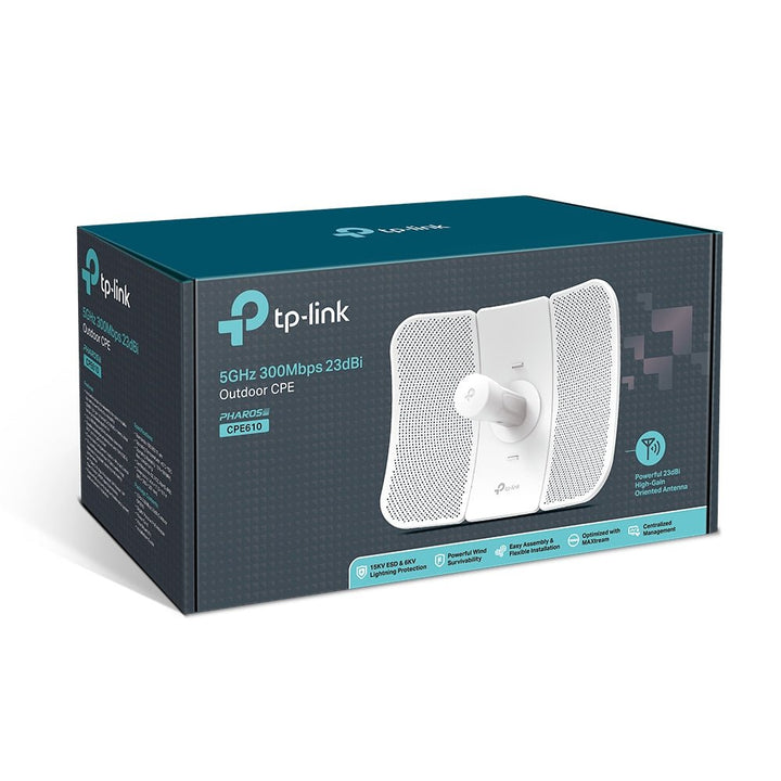 TP-Link CPE610 5GHz 300Mbps 23dBi Pharos Outdoor CPE Point to Point Long-Range WiFi - ACE Peripherals