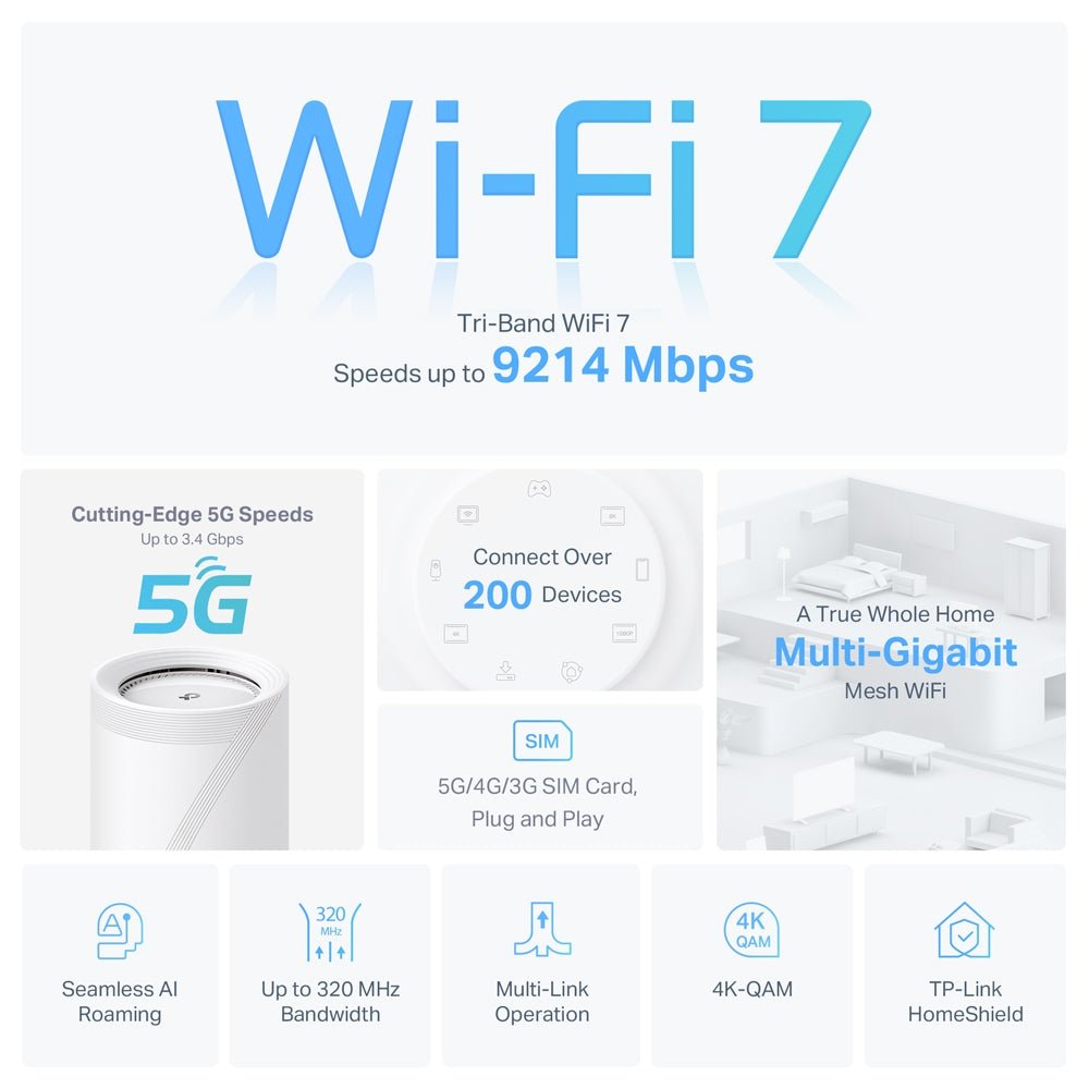TP-Link Deco BE65-5G 5G BE11000 Tri-Band Whole Home Mesh Wi-Fi 7 - ACE Peripherals