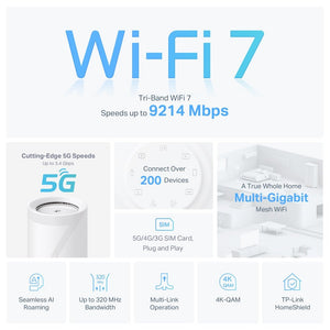 TP-Link Deco BE65-5G 5G BE11000 Tri-Band Whole Home Mesh Wi-Fi 7 - ACE Peripherals