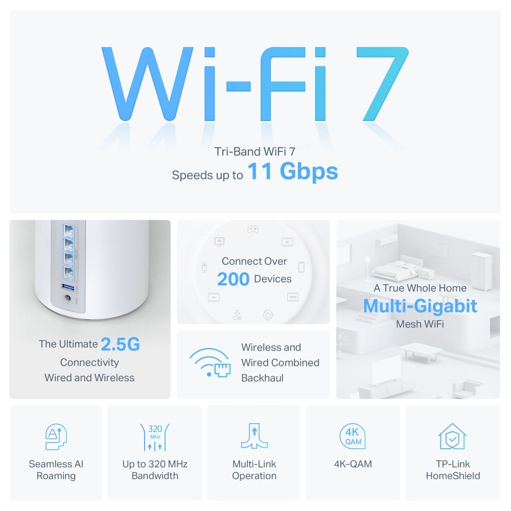 TP-Link Deco BE65 BE11000 Whole Home Mesh WiFi 7 - ACE Peripherals