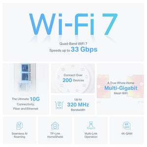 TP-Link Deco Deco BE95 BE33000 Quad-Band Whole Home Mesh WiFi 7 - ACE Peripherals