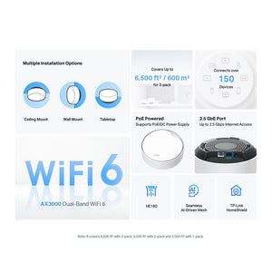 TP-Link Deco X50-PoE AX3000 Whole Home Mesh WiFi 6 System with PoE - ACE Peripherals