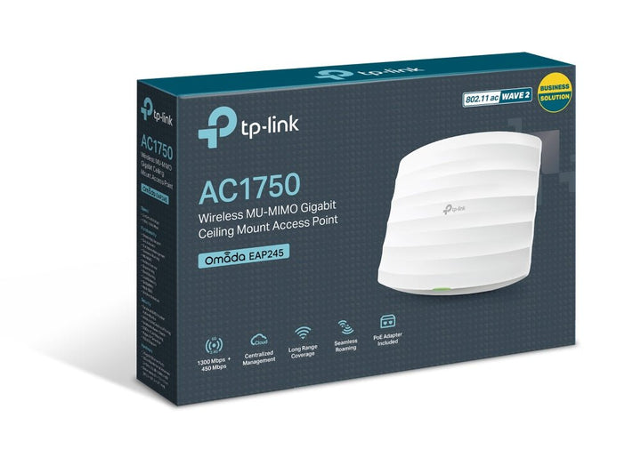 TP-Link EAP245 AC1750 Wireless MU-MIMO Gigabit Ceiling Mount Access Point - ACE Peripherals