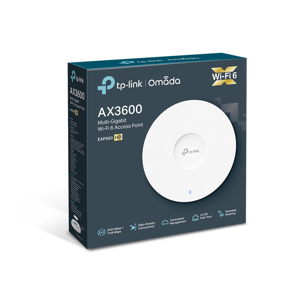 TP-Link EAP660 HD AX3600 Wireless Dual Band Multi-Gigabit Ceiling Mount Access Point - ACE Peripherals