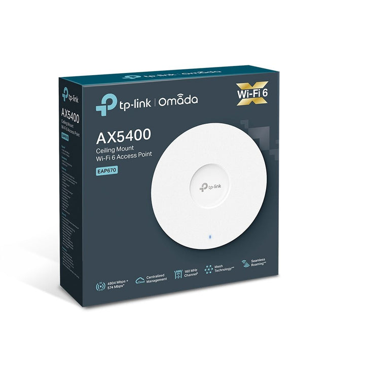TP-Link EAP670 AX5400 Ceiling Mount WiFi 6 Access Point - ACE Peripherals