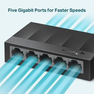 TP-Link LS1005G 5-Port 10/100/1000Mbps Desktop Network Switch - ACE Peripherals