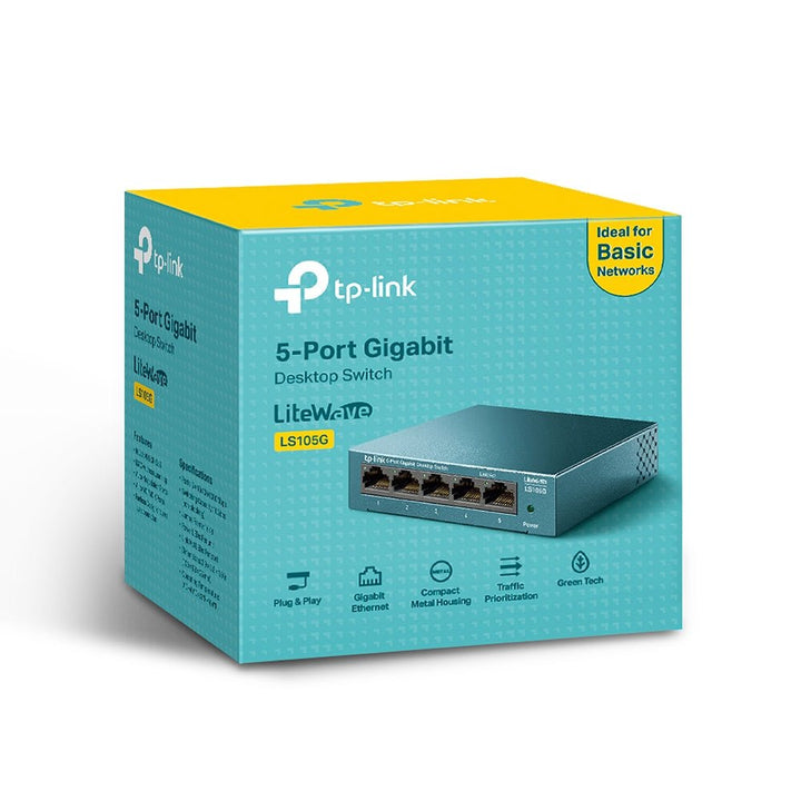 TP-Link LS105G 5-Port 10/100/1000Mbps Desktop Network Switch - ACE Peripherals