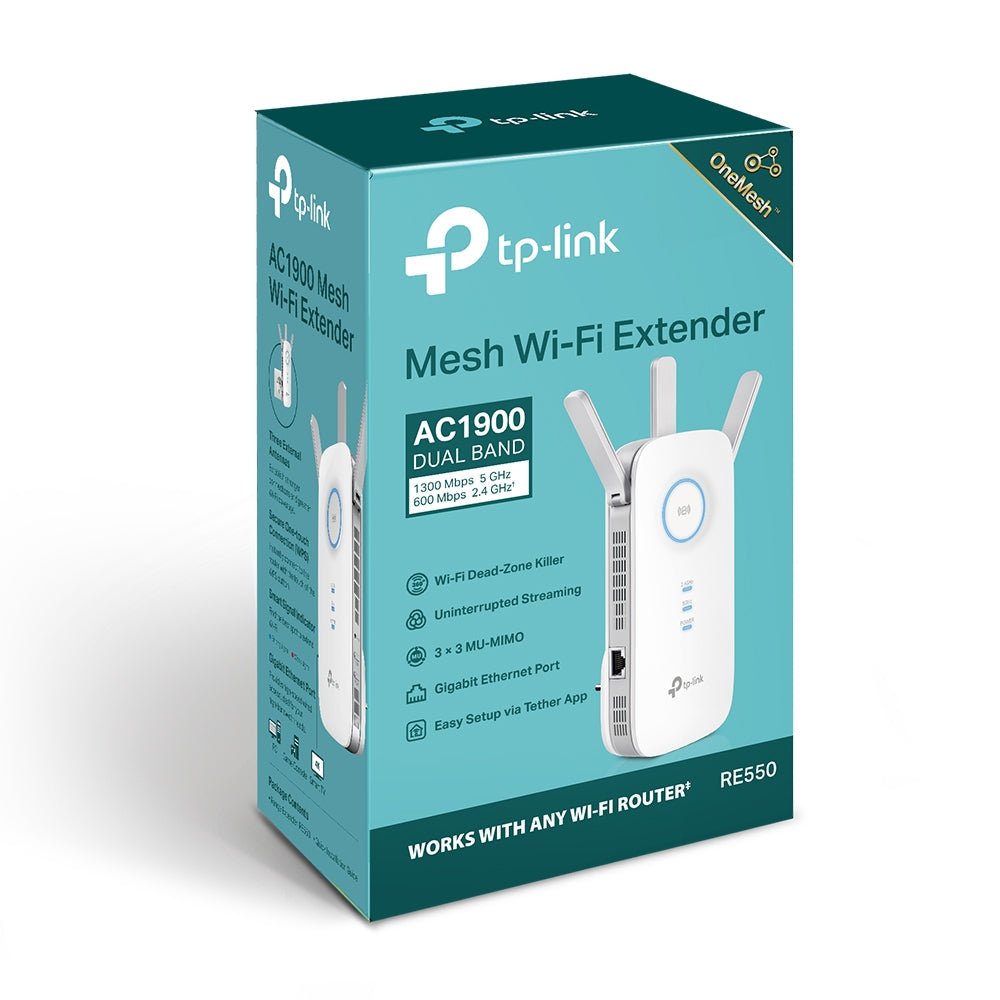 TP-Link RE550 AC1900 Wi-Fi Range Extender - ACE Peripherals