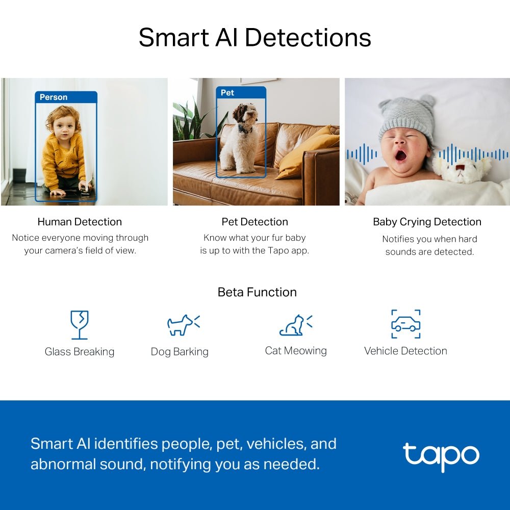 TP-Link Tapo C220 4MP 2K QHD WiFi 360º Pan Tilt IP Camera - ACE Peripherals