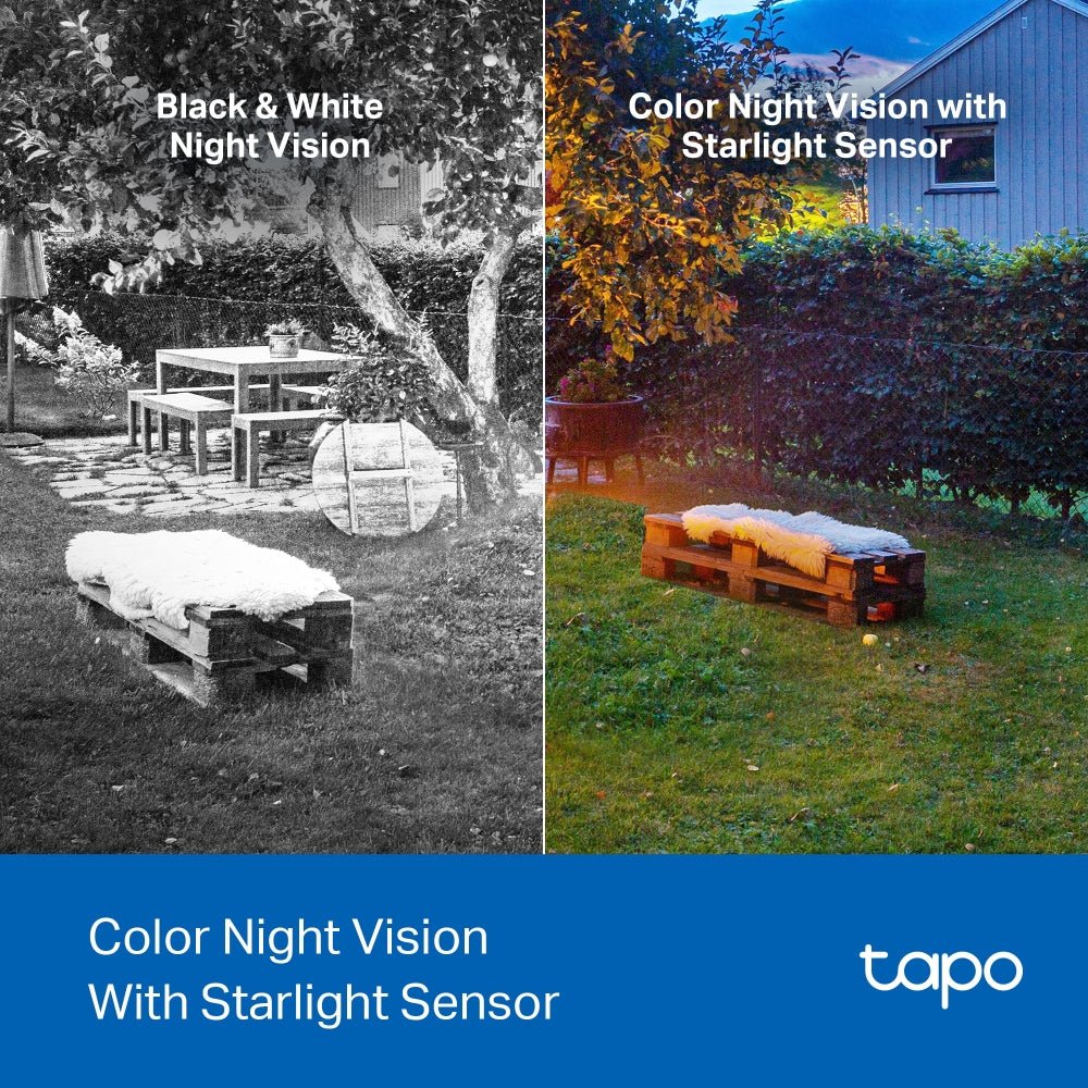 Tapo C425 infrared and colour night-viewing illustration