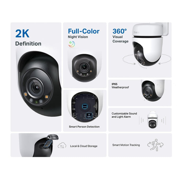 TP-Link Tapo C510W 3MP 2K HD WiFi Outdoor 360º Pan Tilt IP Camera - ACE Peripherals