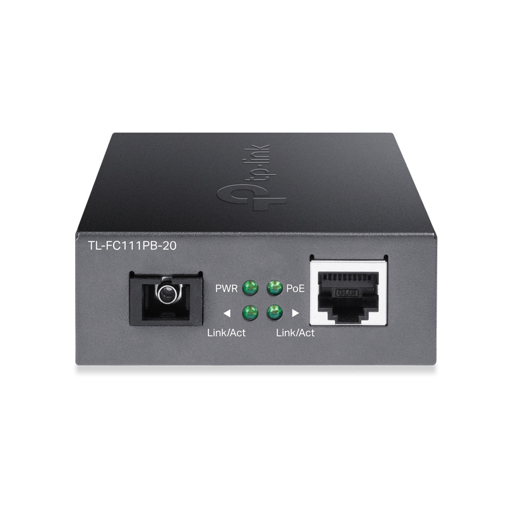 TP-Link TL-FC111PB-20 10/100Mbps WDM Media Converter with 1-Port PoE - ACE Peripherals