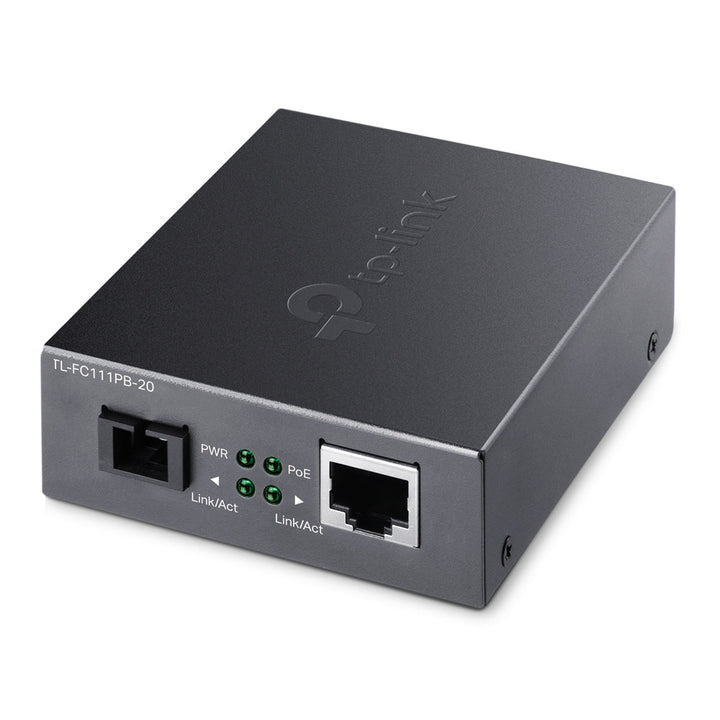 TP-Link TL-FC111PB-20 10/100Mbps WDM Media Converter with 1-Port PoE - ACE Peripherals