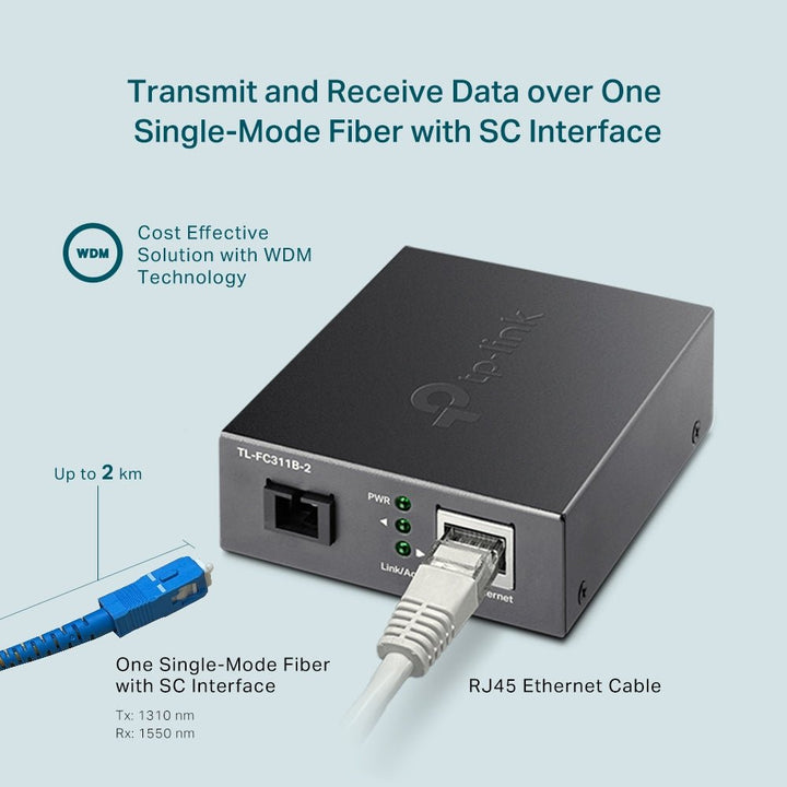 TP-Link TL-FC311B-2 Gigabit WDM Media Converter - ACE Peripherals