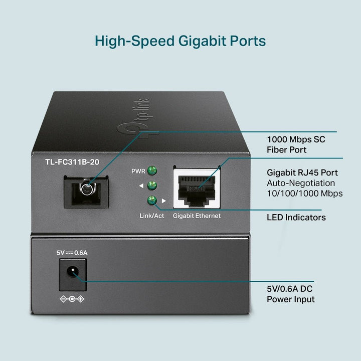 TP-Link TL-FC311B-20 Gigabit WDM Media Converter - ACE Peripherals