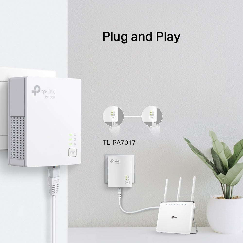 TP-Link TL-PA7017 KIT AV1000 Gigabit Powerline Starter Kit - ACE Peripherals
