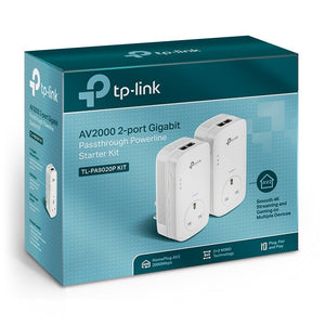 TP-Link TL-PA9020P KIT AV2000 2-Port Gigabit Passthrough Powerline Starter Kit - ACE Peripherals