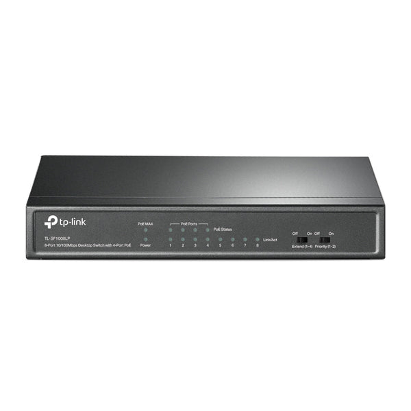 TP-Link TL-SF1008LP 8-Port 10/100Mbps with 4-Port 250m Long Range PoE Unmanaged Switch - ACE Peripherals