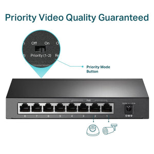 TP-Link TL-SF1008P 8-Port 10/100Mbps with 4-Port PoE+ Unmanaged Switch - ACE Peripherals