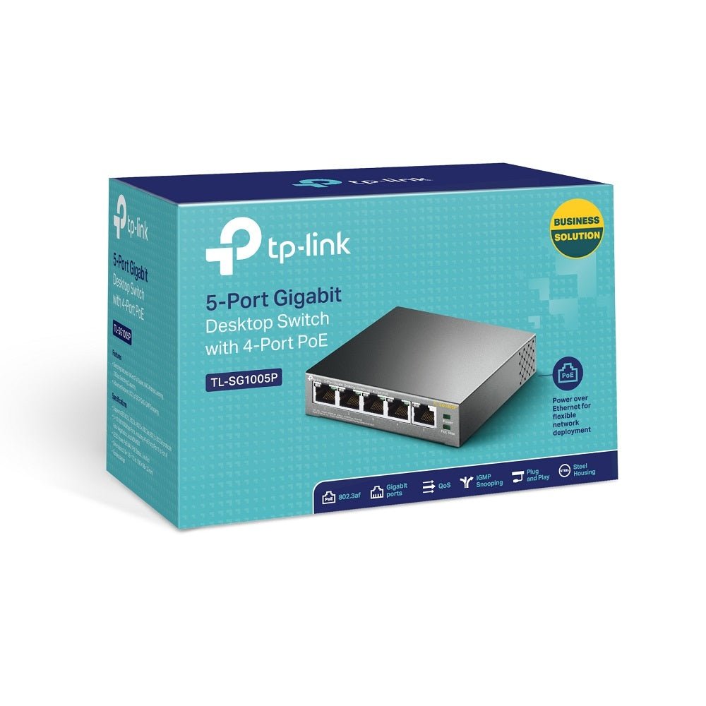 TP-Link TL-SG1005P 5-Port Gigabit with 4-Port PoE Unmanaged Switch - ACE Peripherals