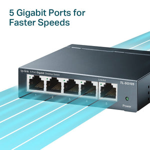 TP-Link TL-SG105 5-Port 10/100/1000Mbps Desktop Switch - ACE Peripherals