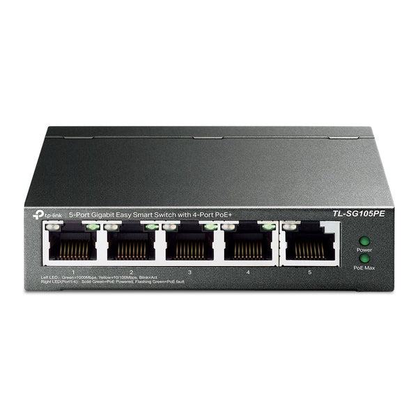 TP-Link TL-SG105PE 5-Port Gigabit Easy Smart PoE Switch with 4-Port PoE+ - ACE Peripherals