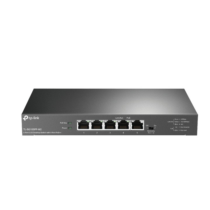 TP-Link TL-SG105PP-M2 5-Port 2.5G with 4-Port PoE++ Unmanaged Switch - ACE Peripherals