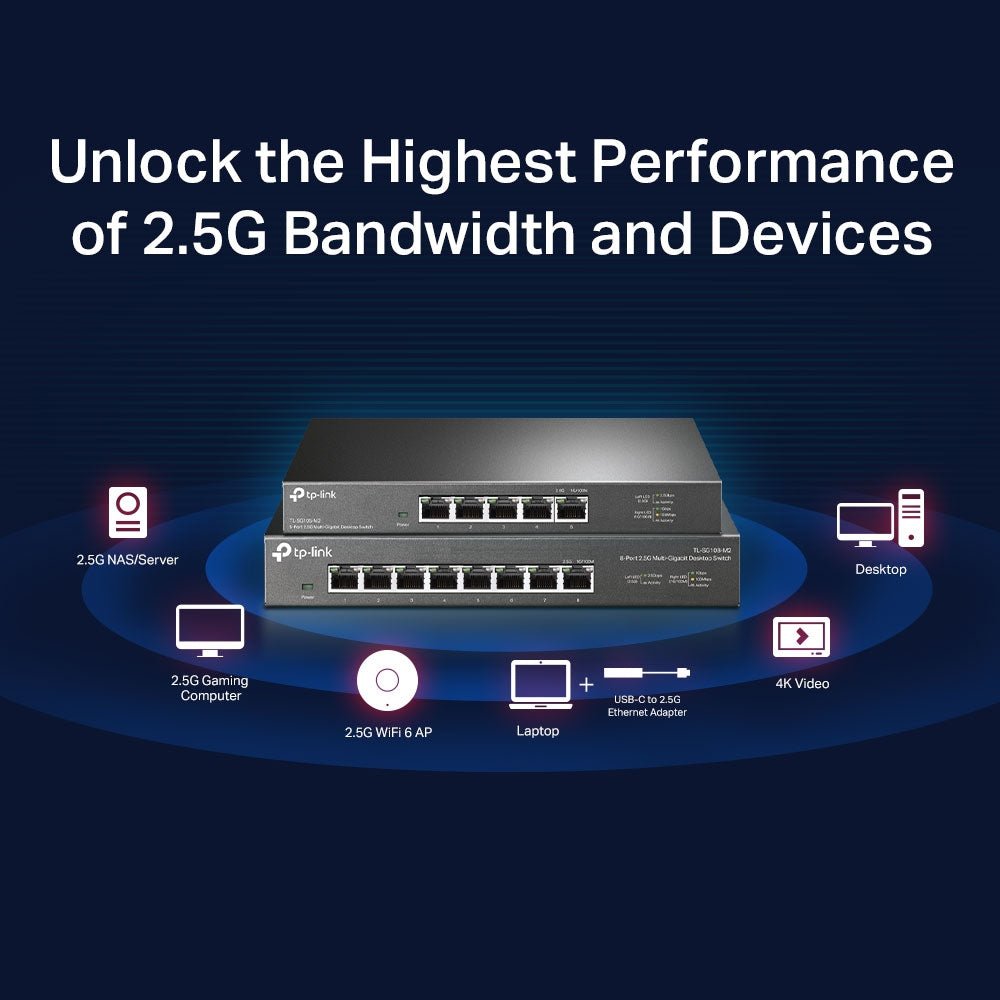 TP-Link TL-SG108-M2 8-Port 2.5G Unmanaged Switch - ACE Peripherals